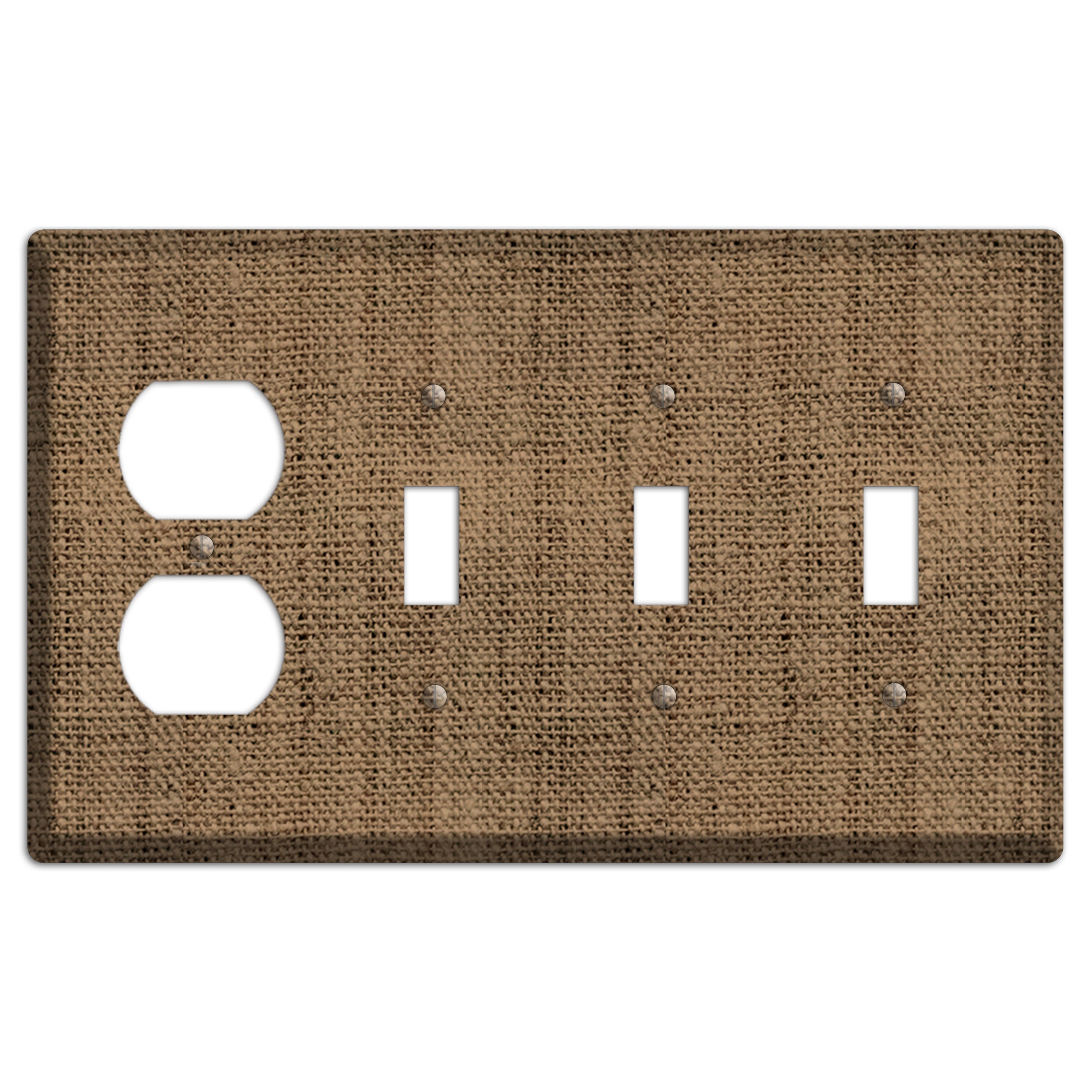 Shadow Burlap Duplex / 3 Toggle Wallplate