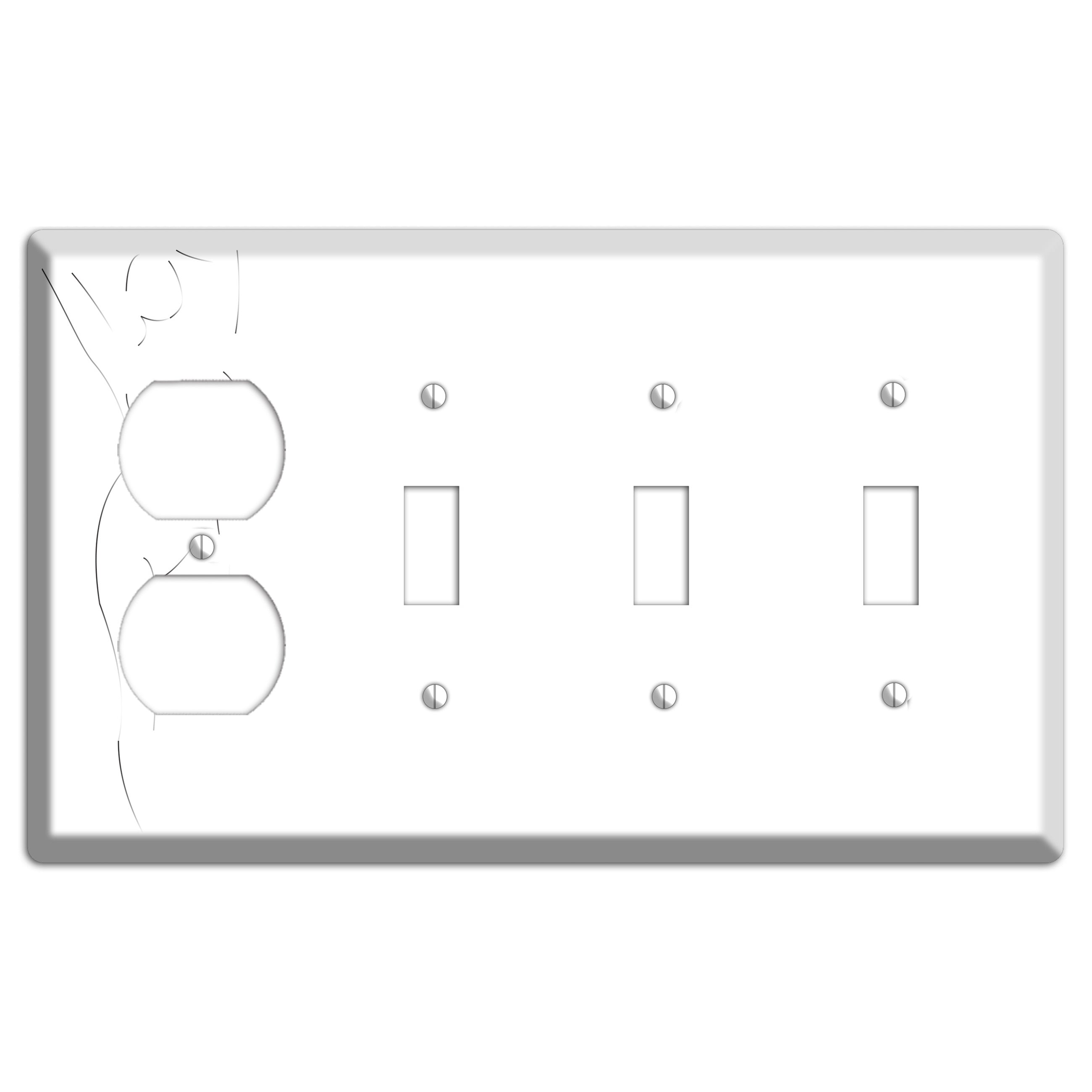 Abstract Nude Duplex / 3 Toggle Wallplate