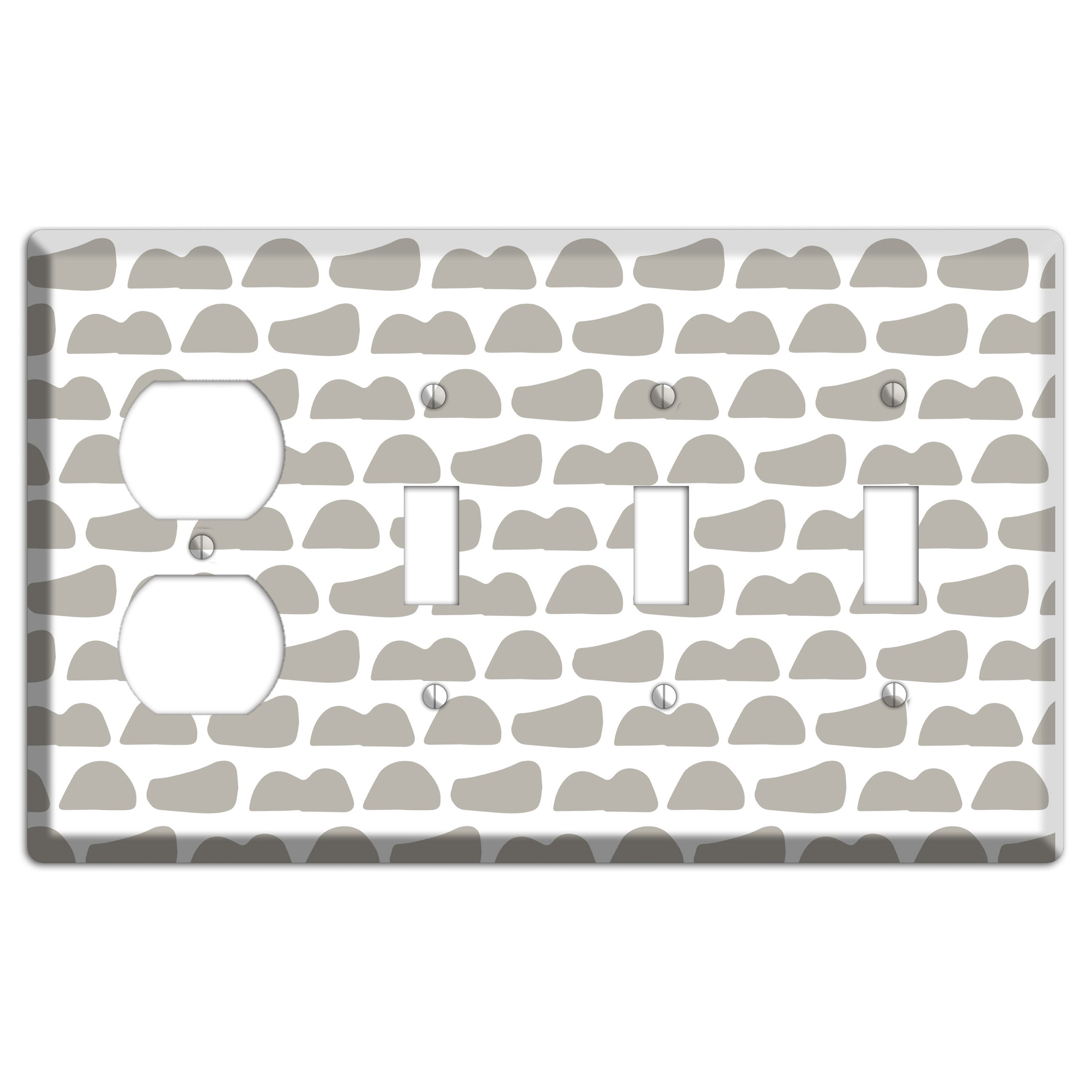 Simple Scandanavian Style Y Duplex / 3 Toggle Wallplate