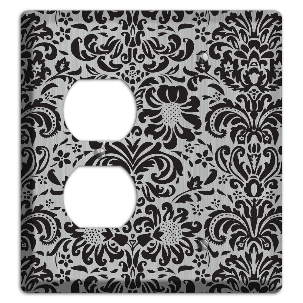 Black Toile Stainless Steel Duplex / Blank Wallplate