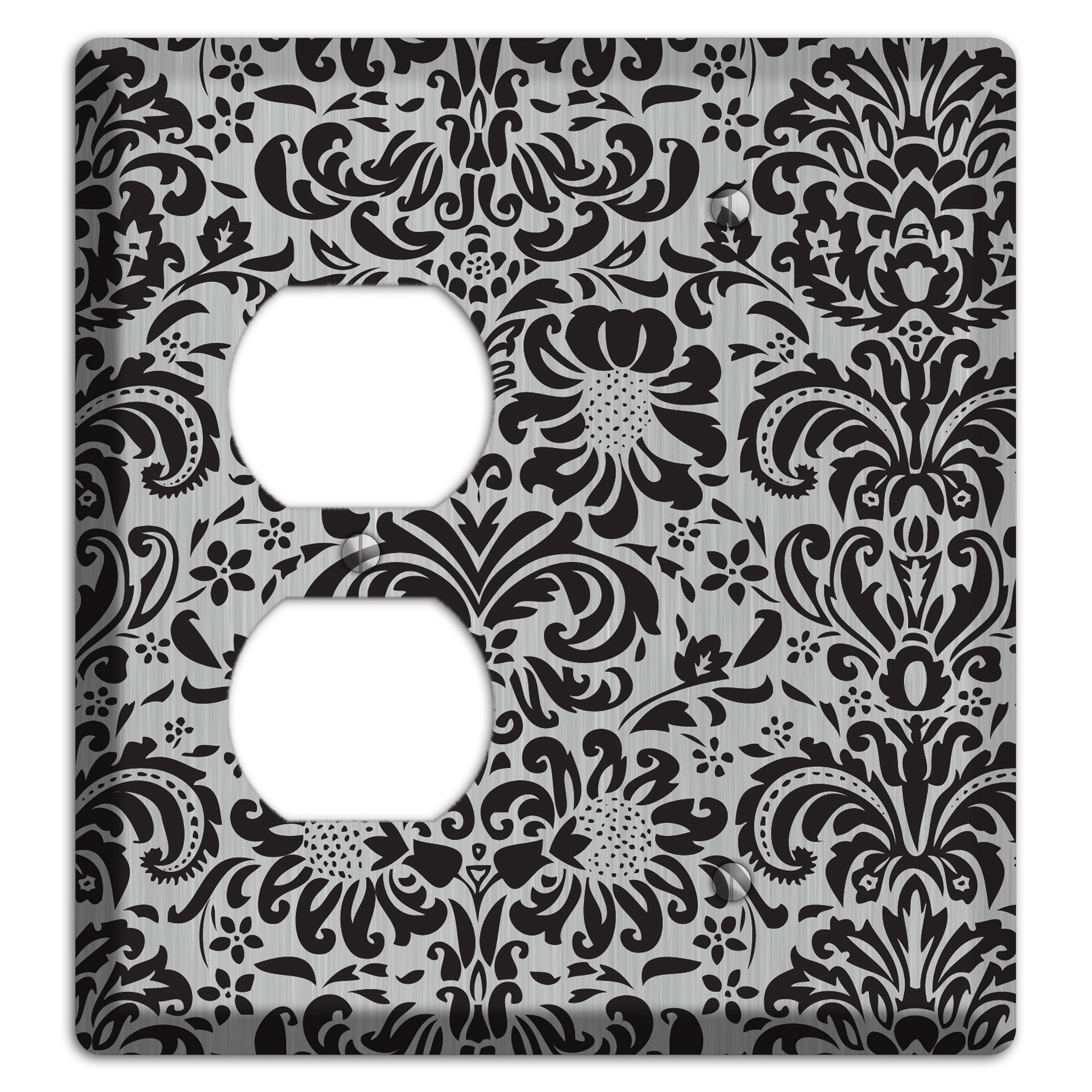 Black Toile  Stainless Duplex / Blank Wallplate