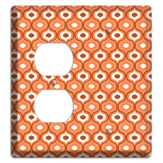 Orange and Red Double Scallop Duplex / Blank Wallplate
