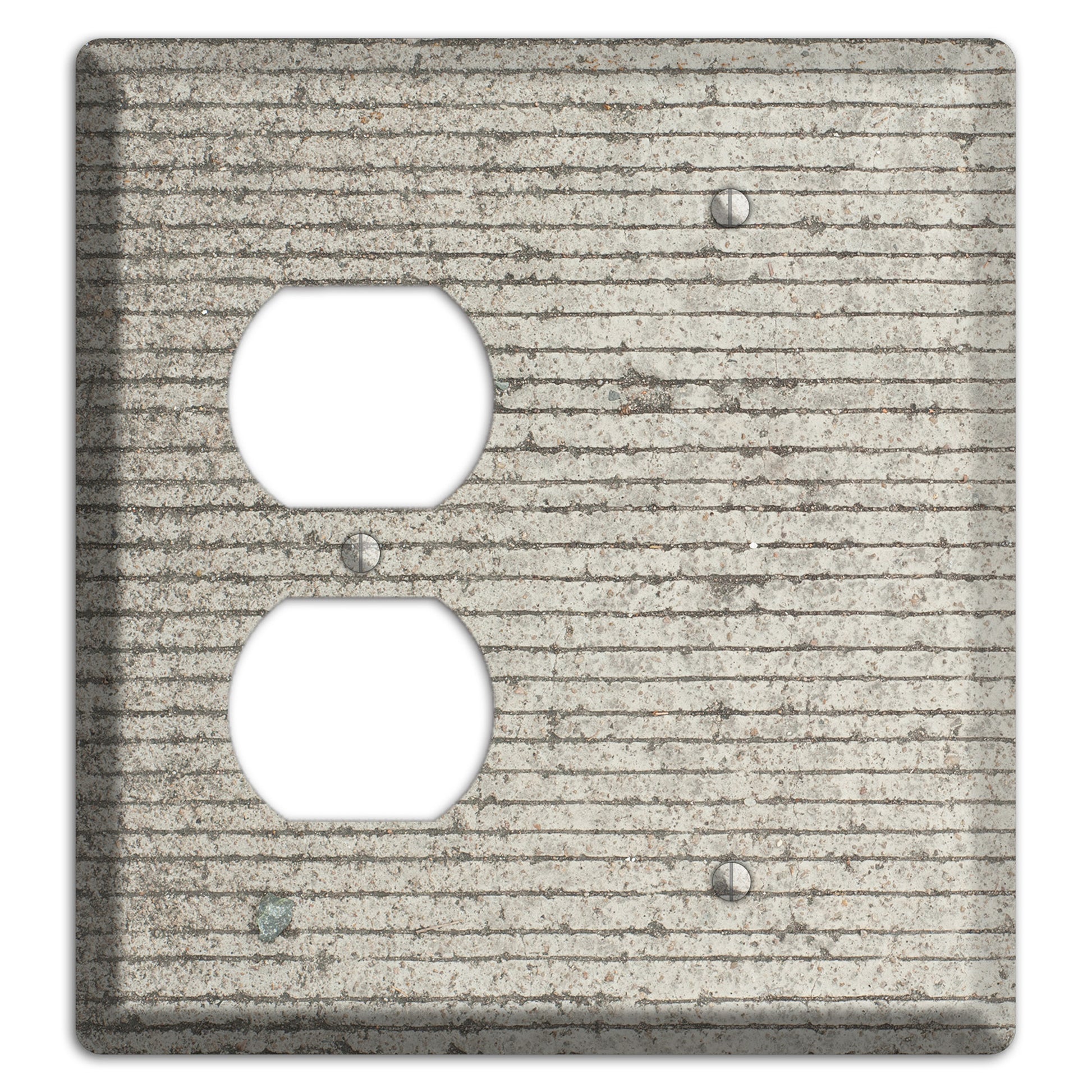 Horizontal Concrete Duplex / Blank Wallplate