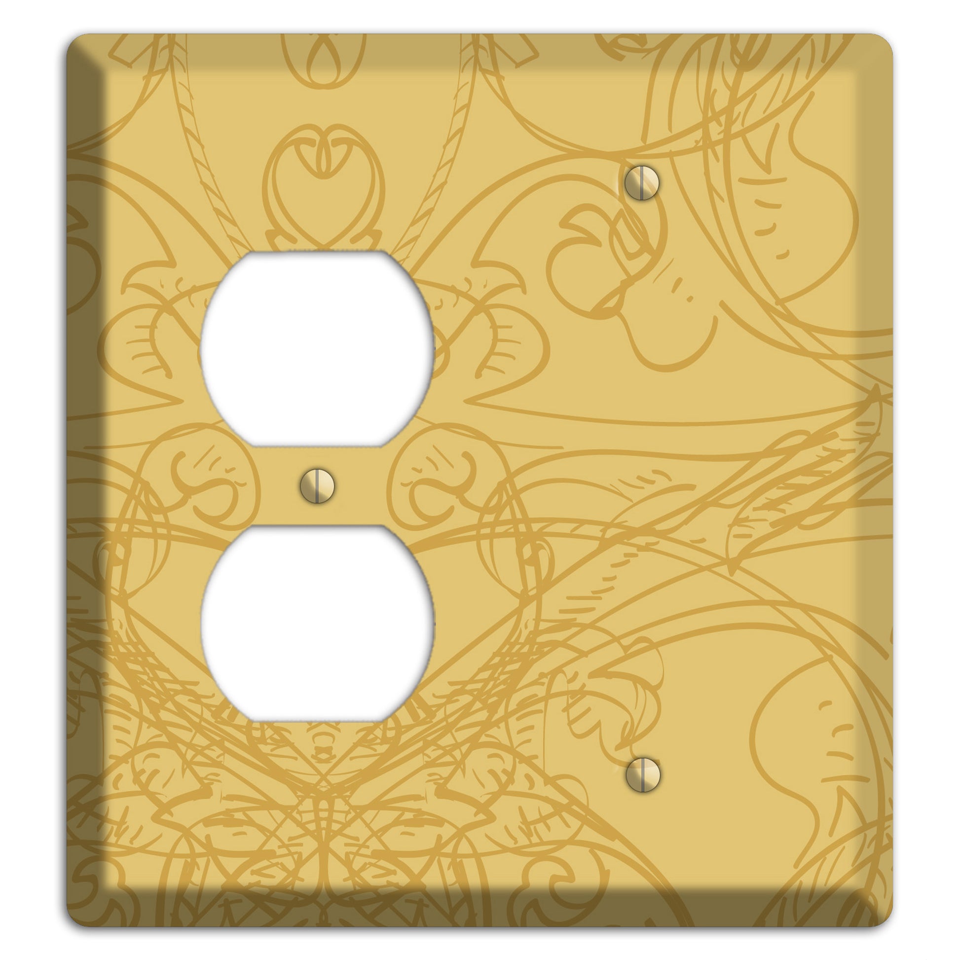 Beige Deco Sketch Duplex / Blank Wallplate