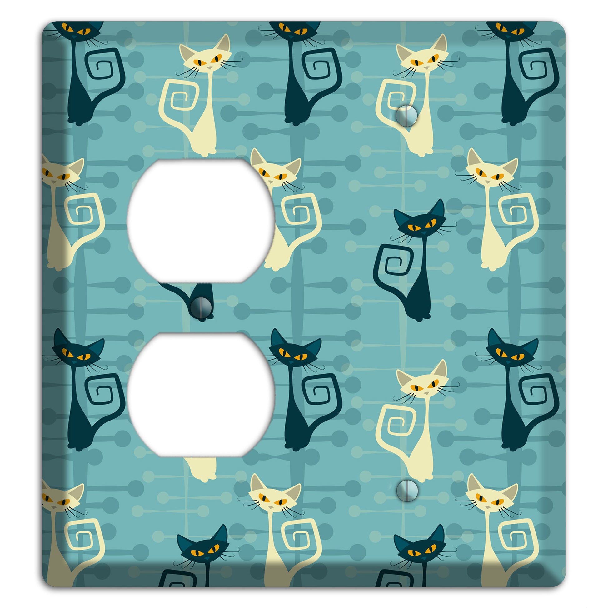 Black and Yellow Kitties Duplex / Blank Wallplate
