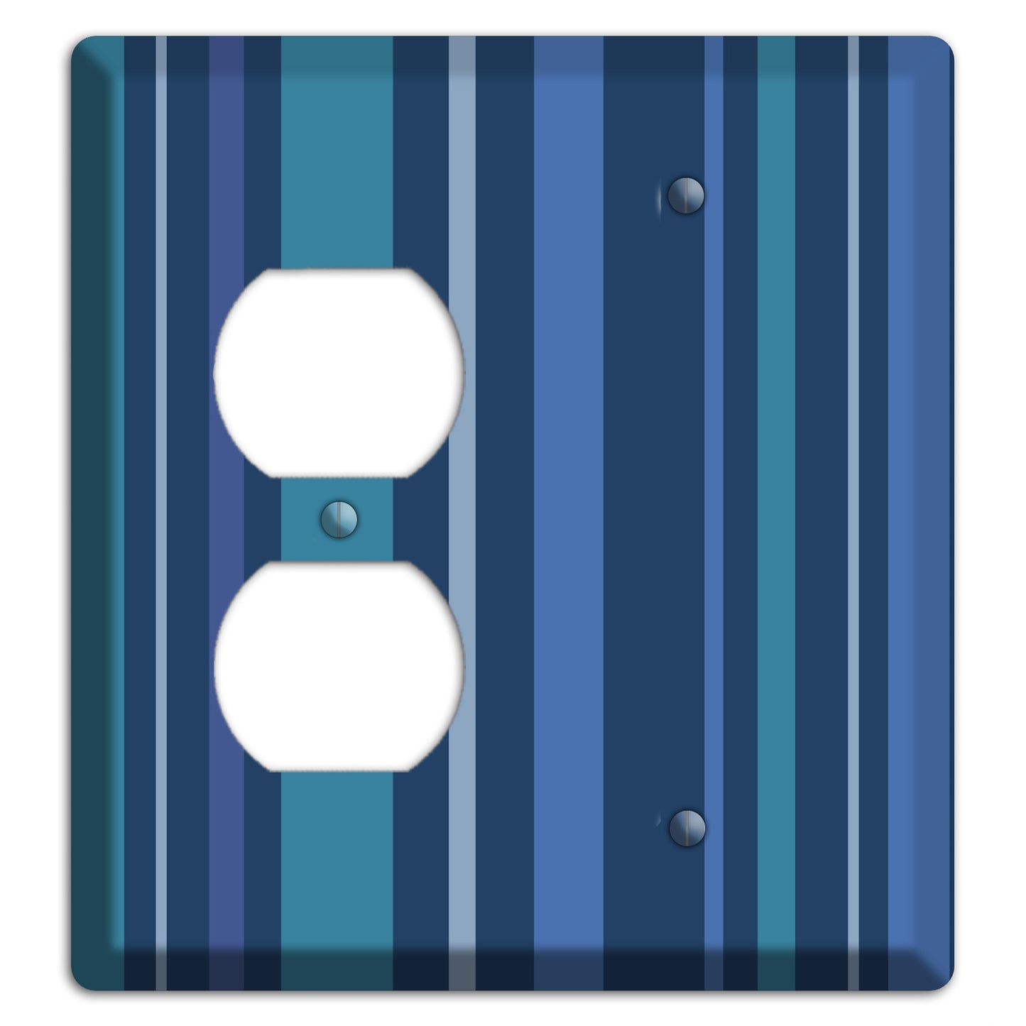 Multi Blue Vertical Stripes Duplex / Blank Wallplate