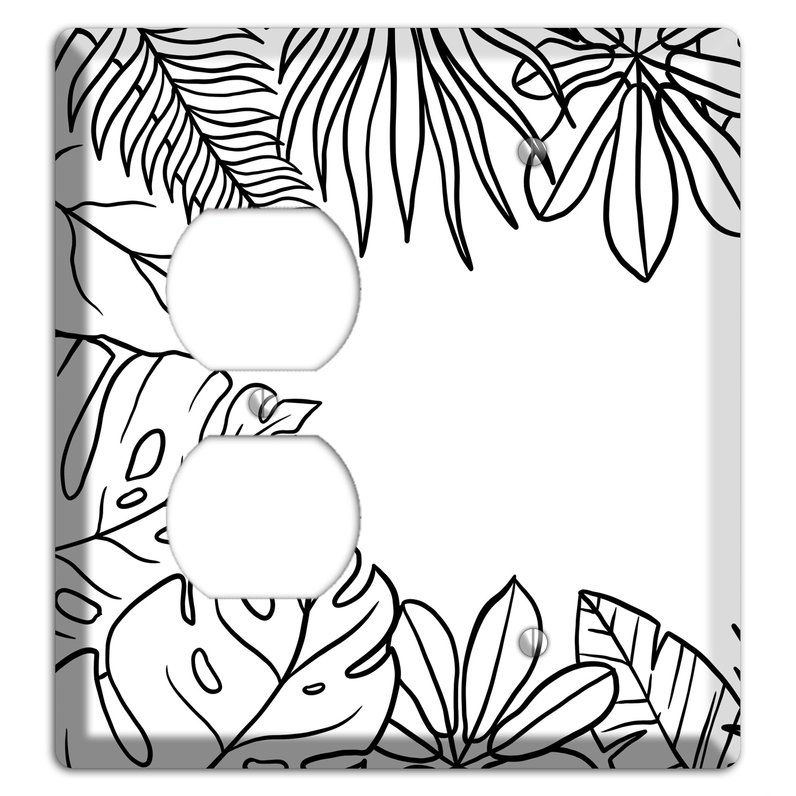 Hand-Drawn Leaves 3 Duplex / Blank Wallplate