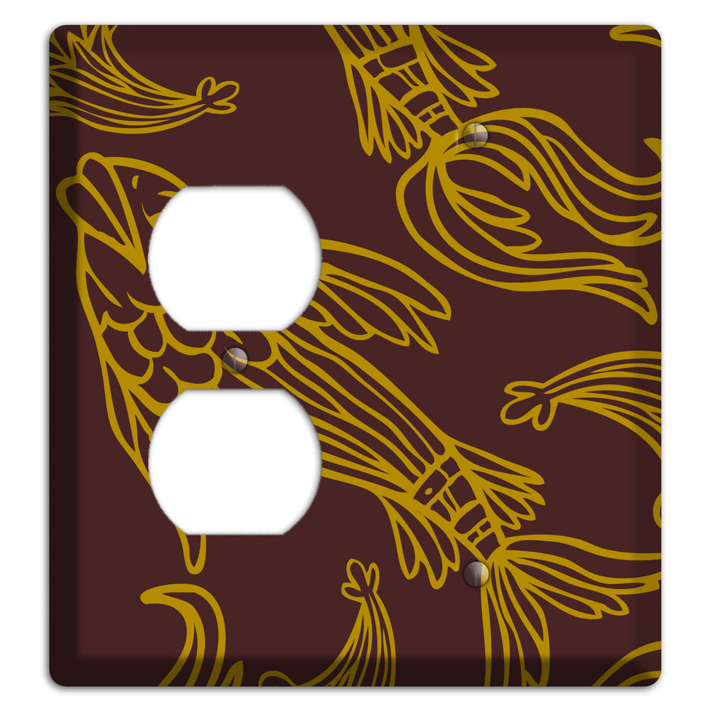 Brown and Beige Koi Duplex / Blank Wallplate