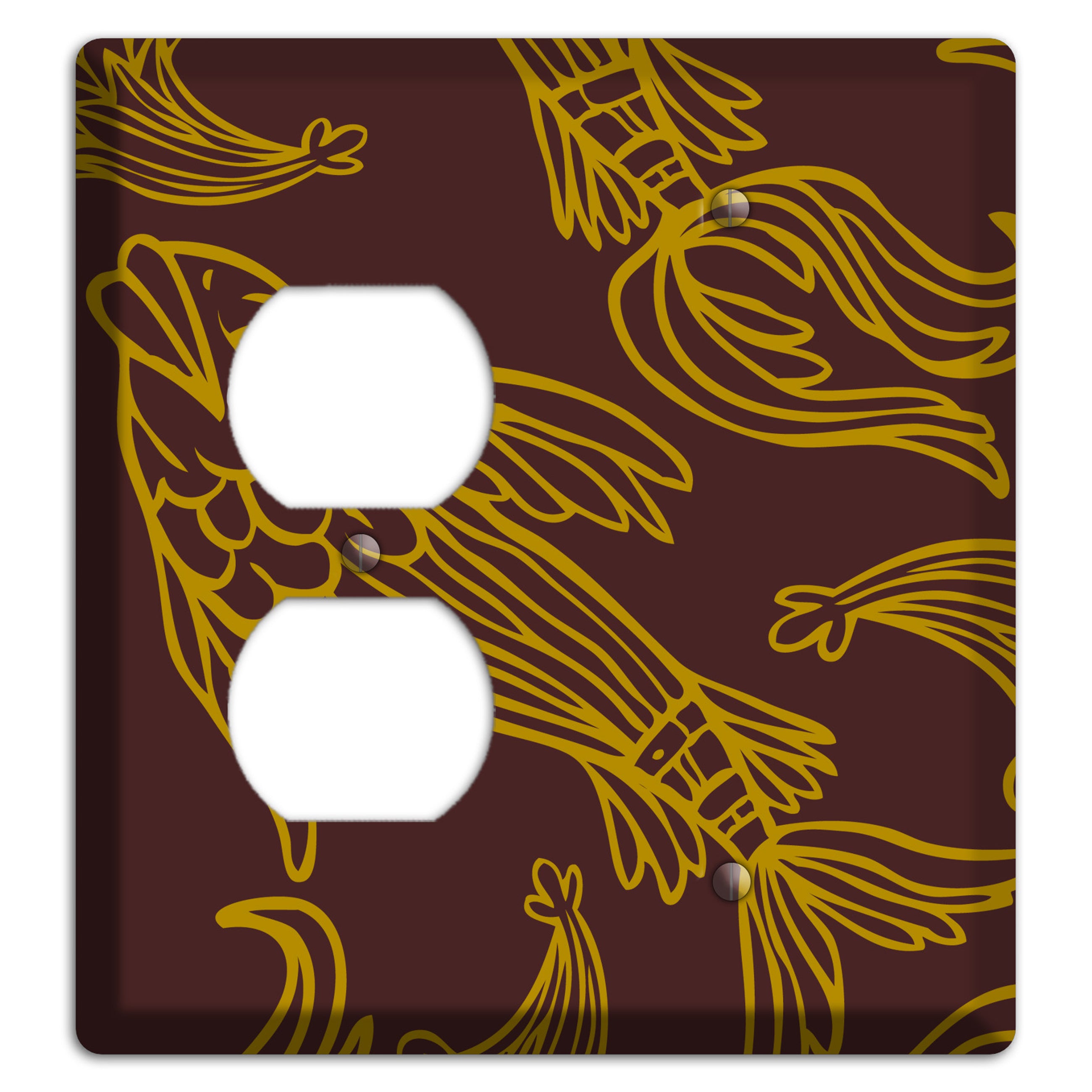 Brown and Beige Koi Duplex / Blank Wallplate
