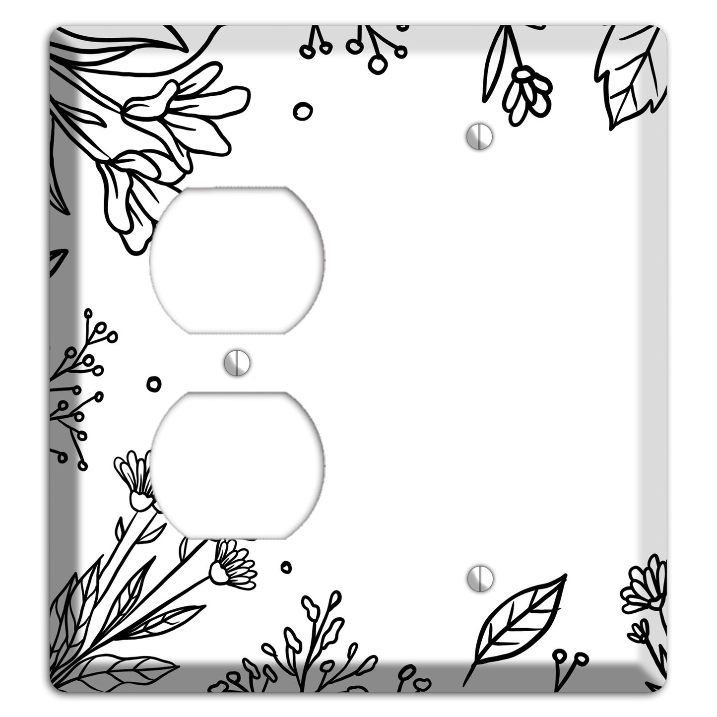 Hand-Drawn Floral 30 Duplex / Blank Wallplate