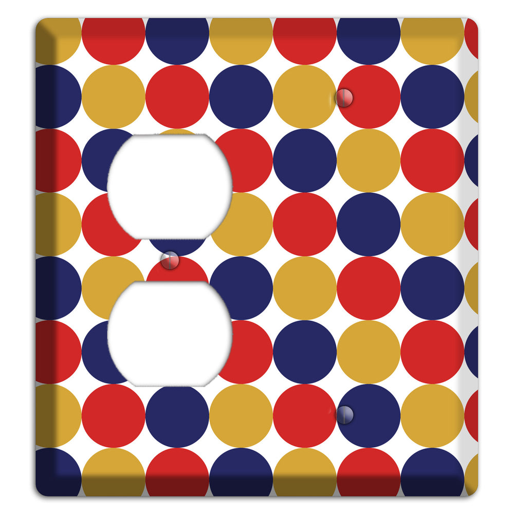 Mustard Red Purple Tiled Dots Duplex / Blank Wallplate