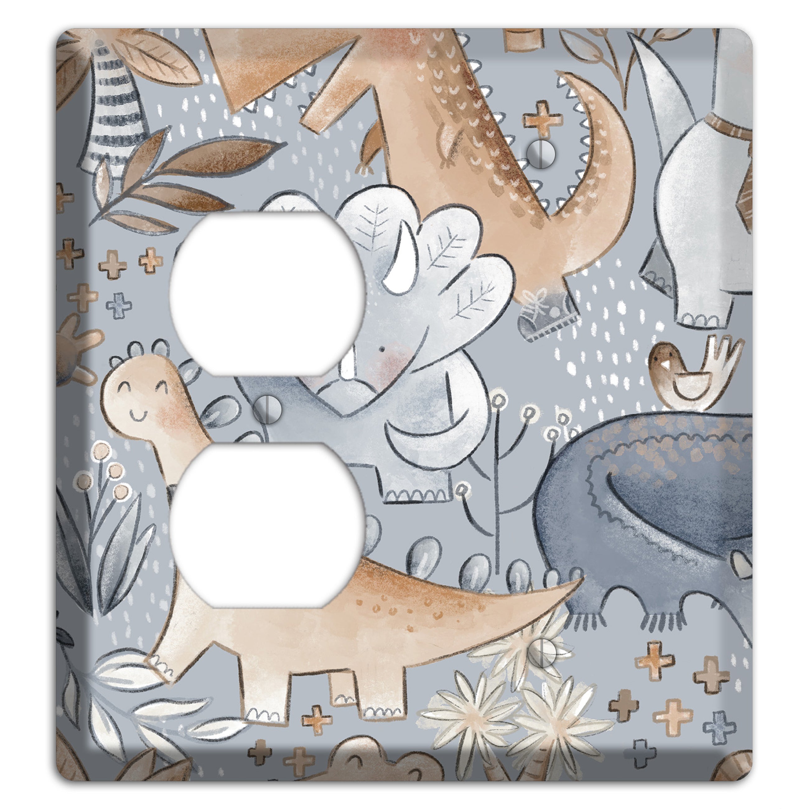 Dinosaur Friends Duplex / Blank Wallplate