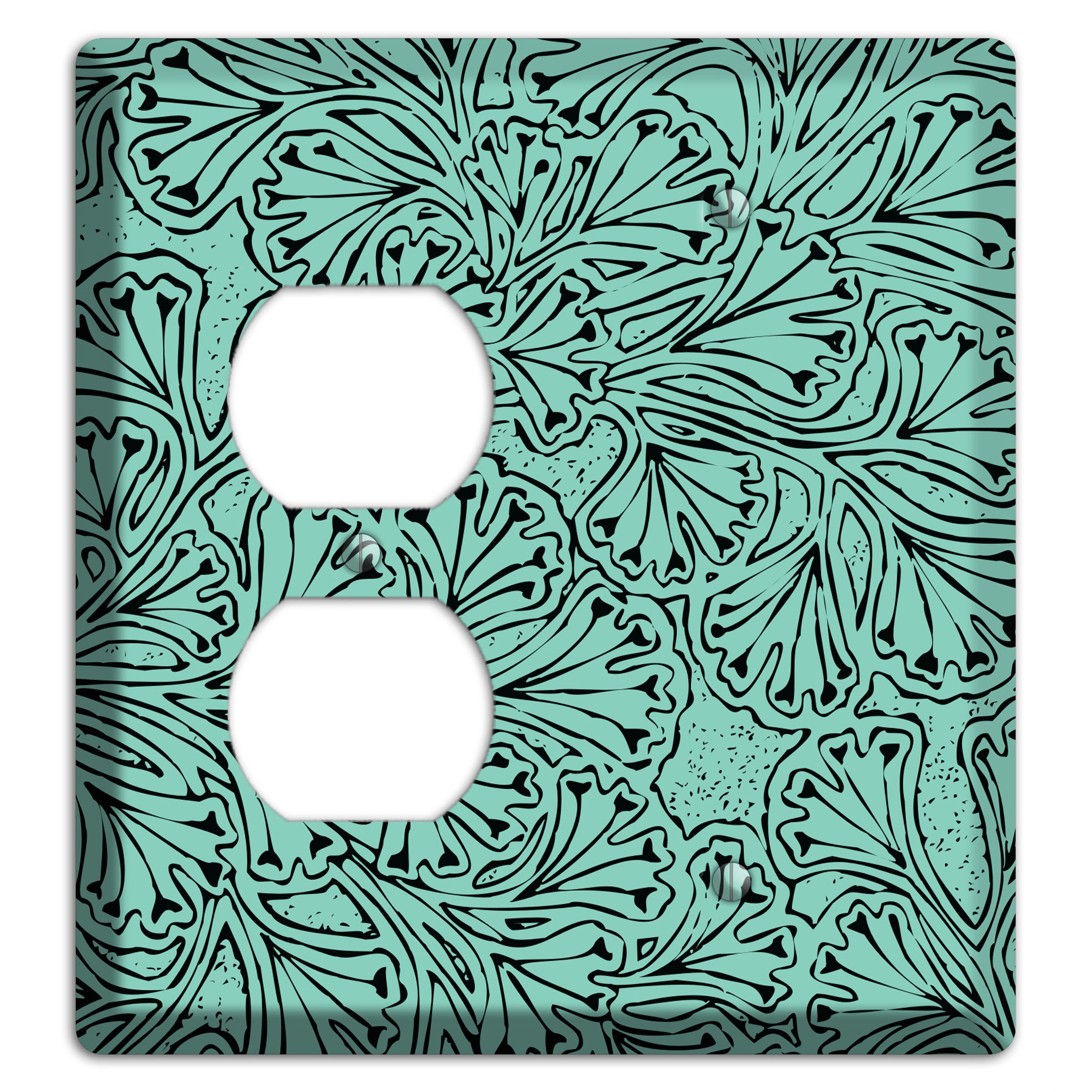Deco Olive Interlocking Floral Duplex / Blank Wallplate