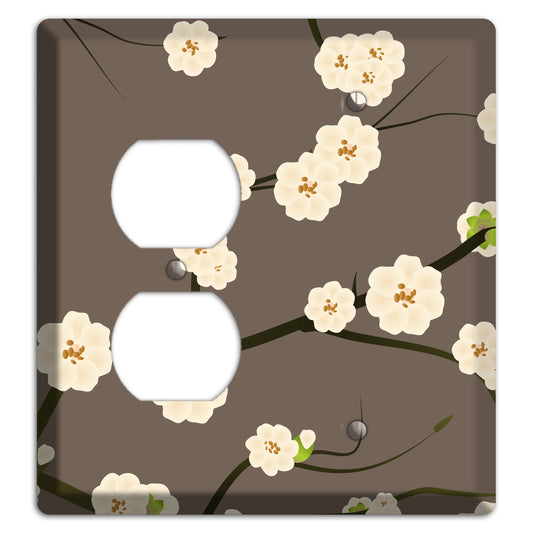 Yellow and Brown Cherry Blossoms Duplex / Blank Wallplate