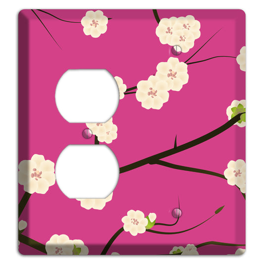 Pink Cherry Blossoms Duplex / Blank Wallplate