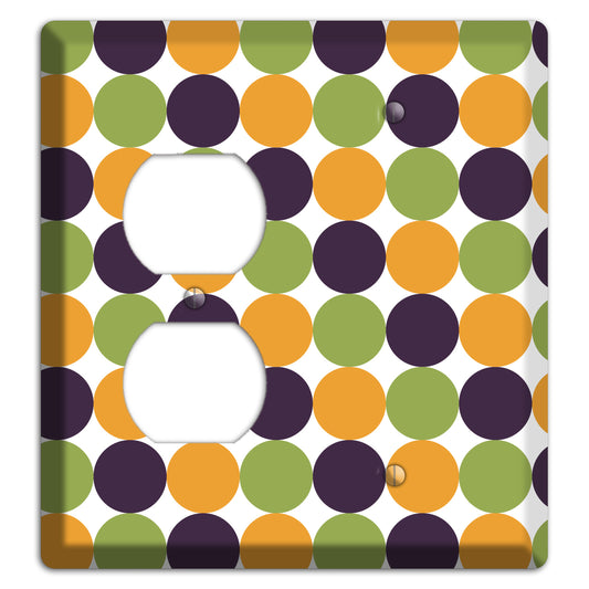 Olive Eggplant Orange Tiled Dots Duplex / Blank Wallplate