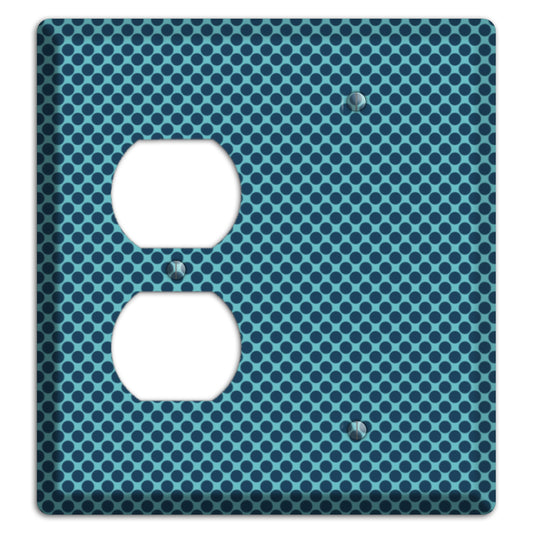 Turquoise with Blue Packed Polka Dots Duplex / Blank Wallplate