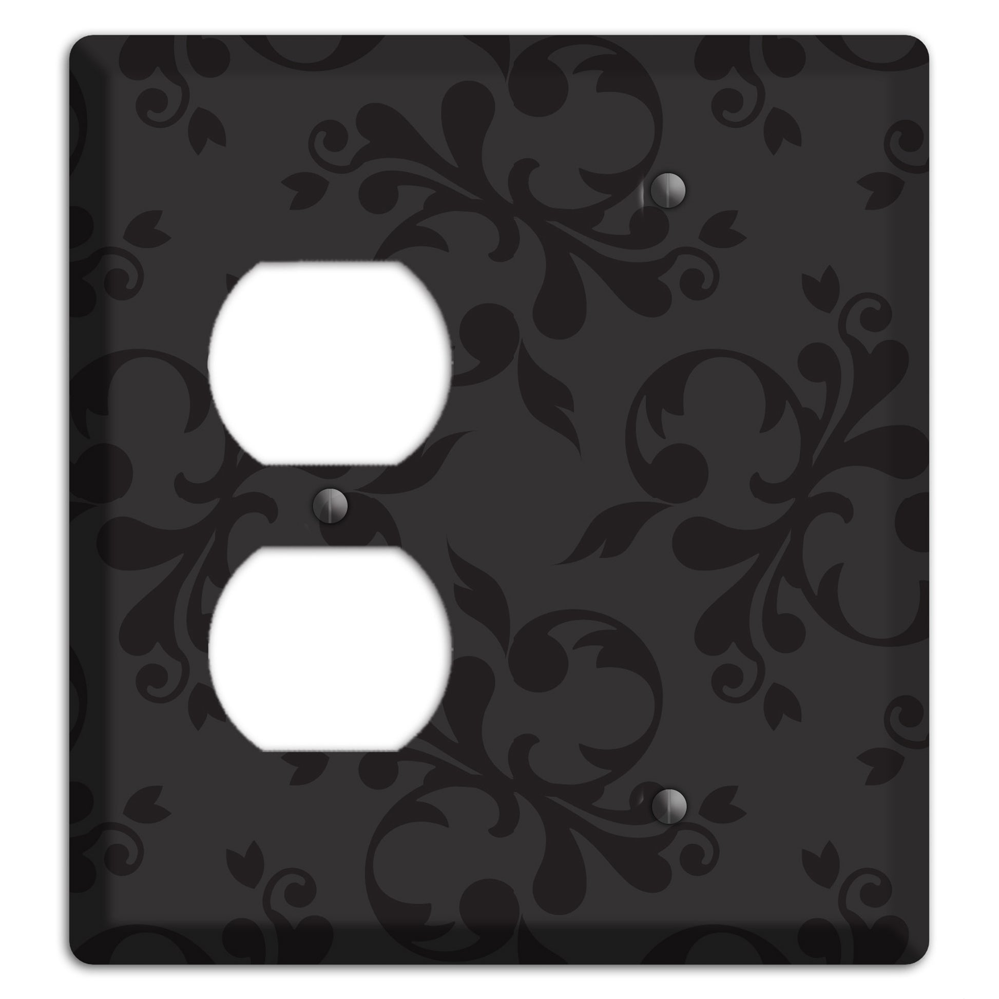 Black Victorian Toile Duplex / Blank Wallplate