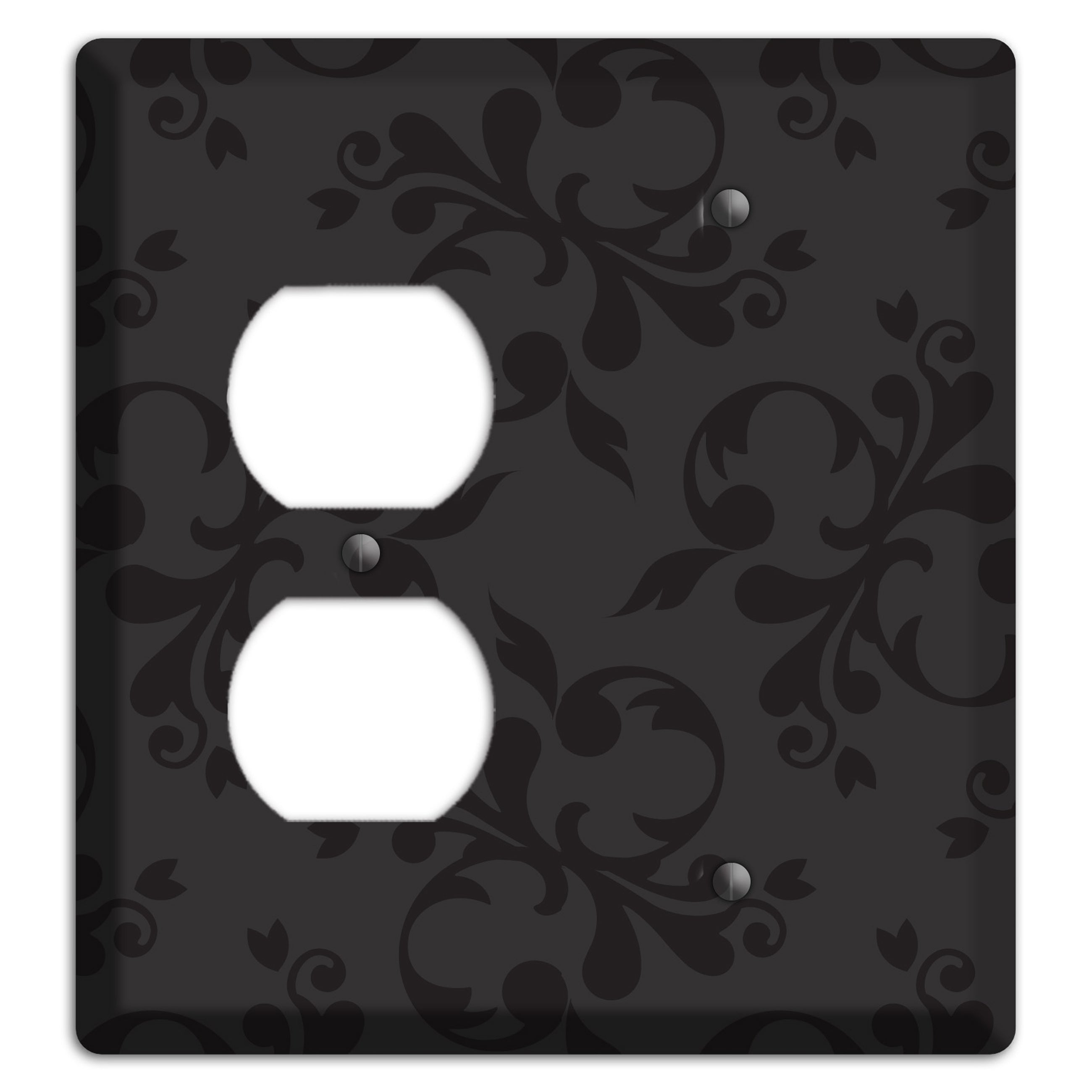 Black Victorian Toile Duplex / Blank Wallplate