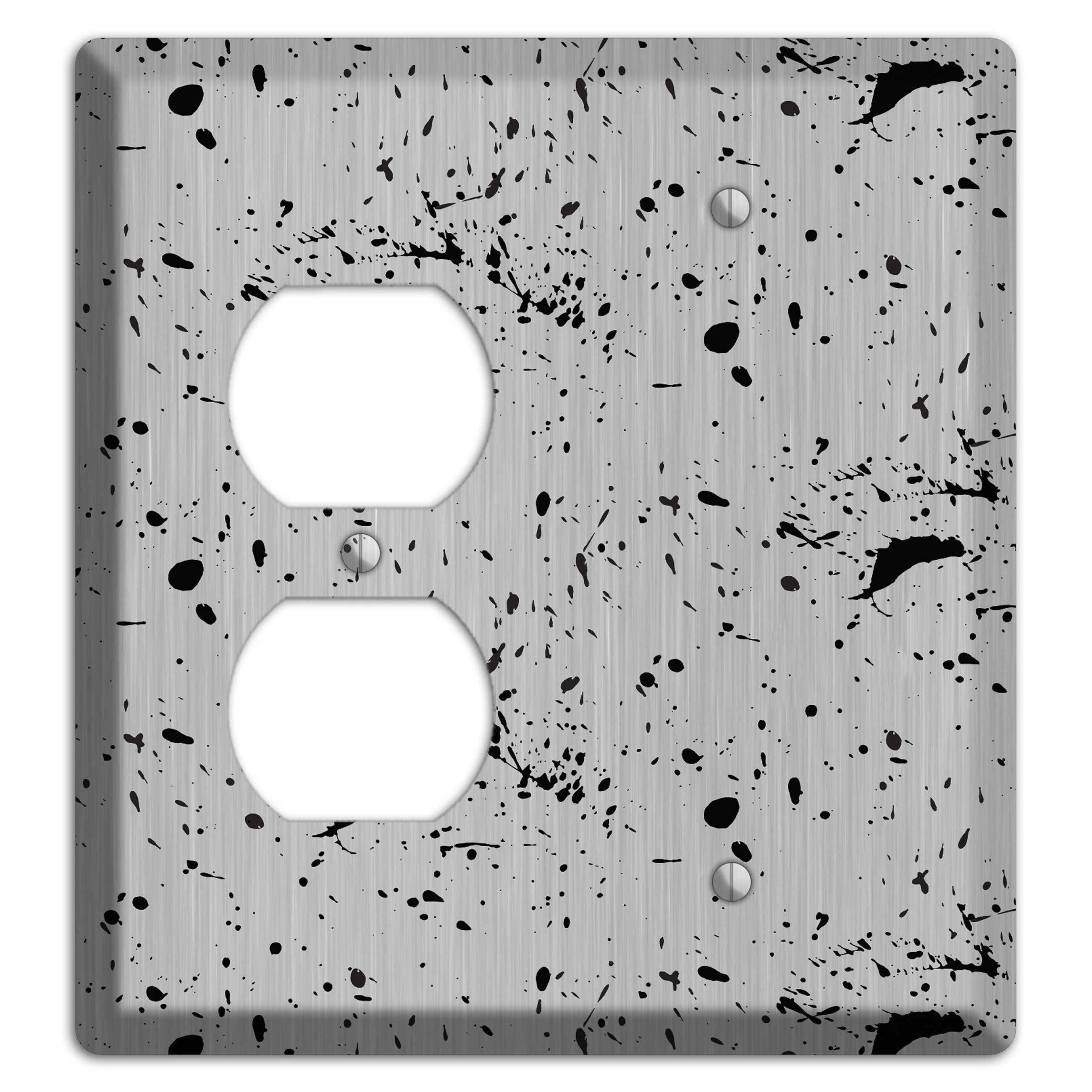 Ink Splash 5 Stainless Duplex / Blank Wallplate