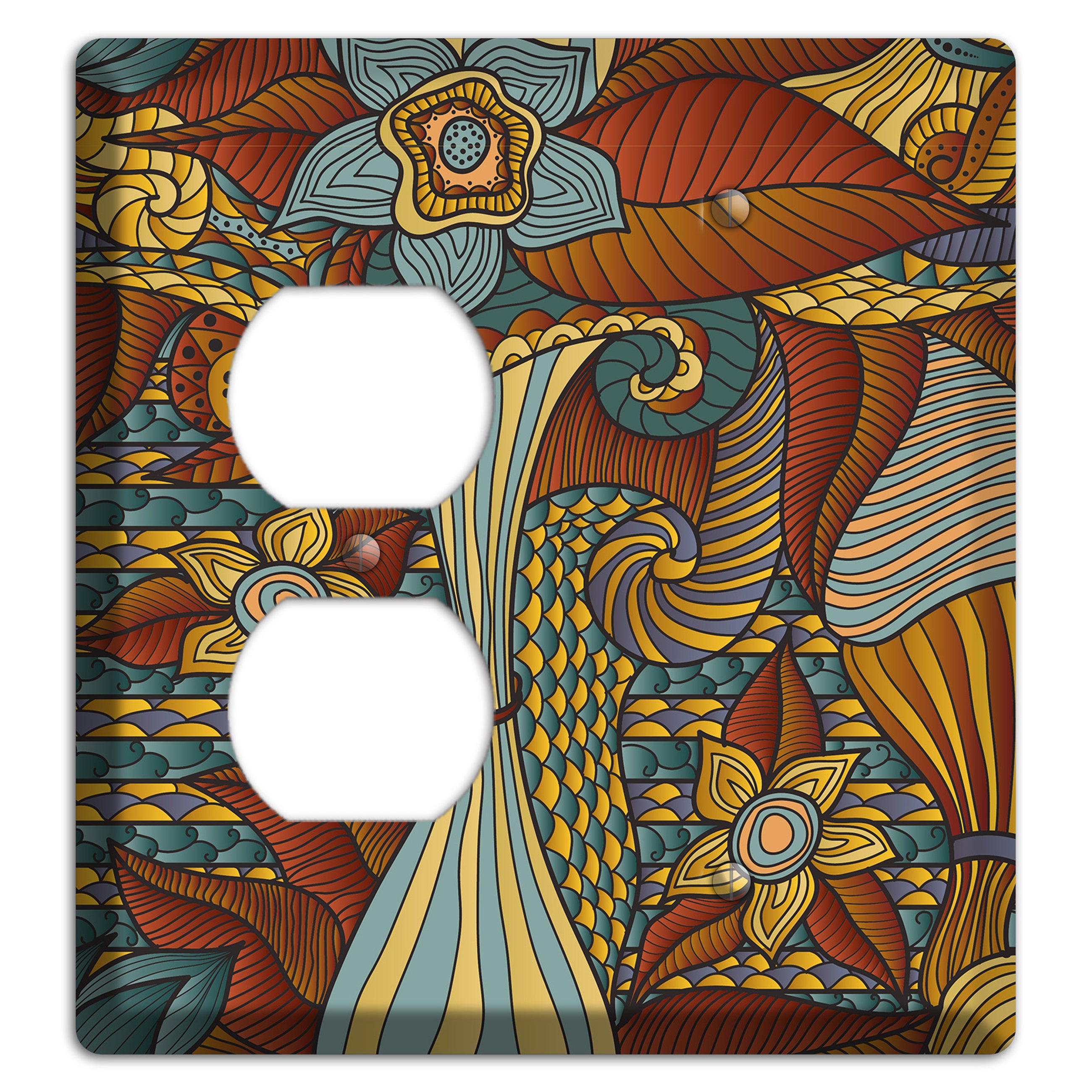 Retro Flourish 4 Duplex / Blank Wallplate