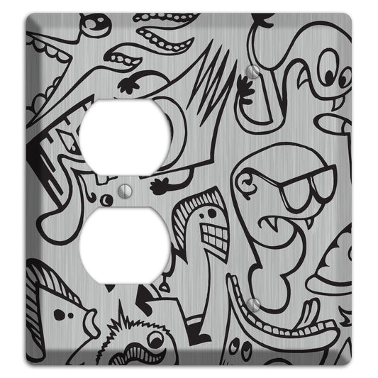 Whimsical Faces 1  Stainless Duplex / Blank Wallplate