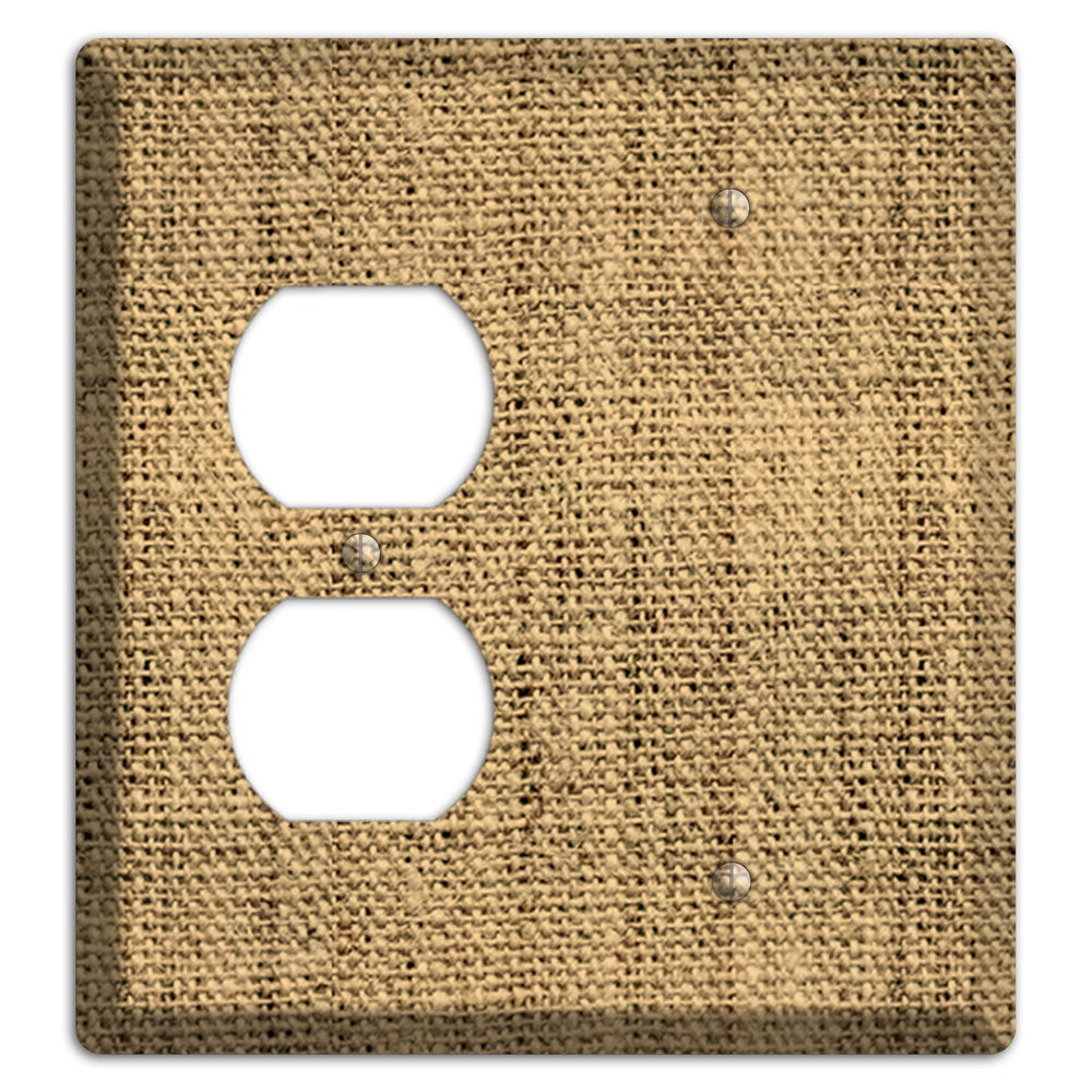 Teak Burlap Duplex / Blank Wallplate