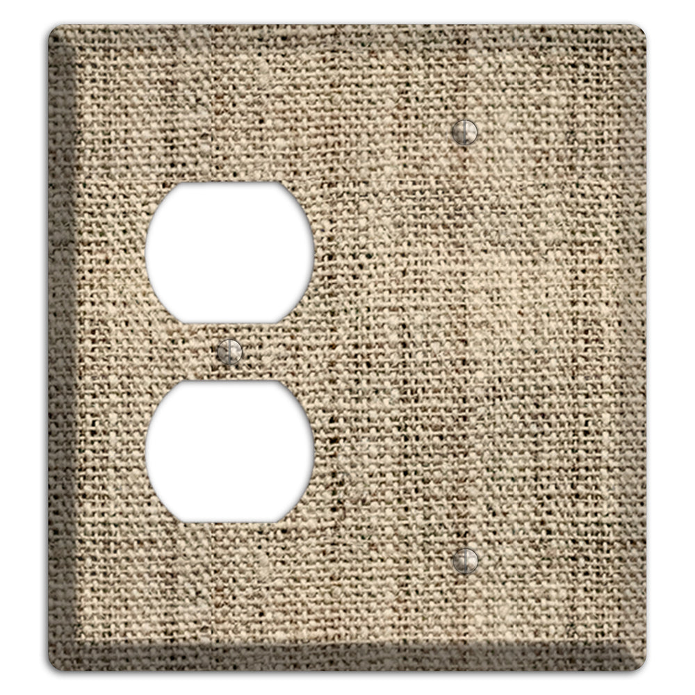 Hillary Burlap Duplex / Blank Wallplate
