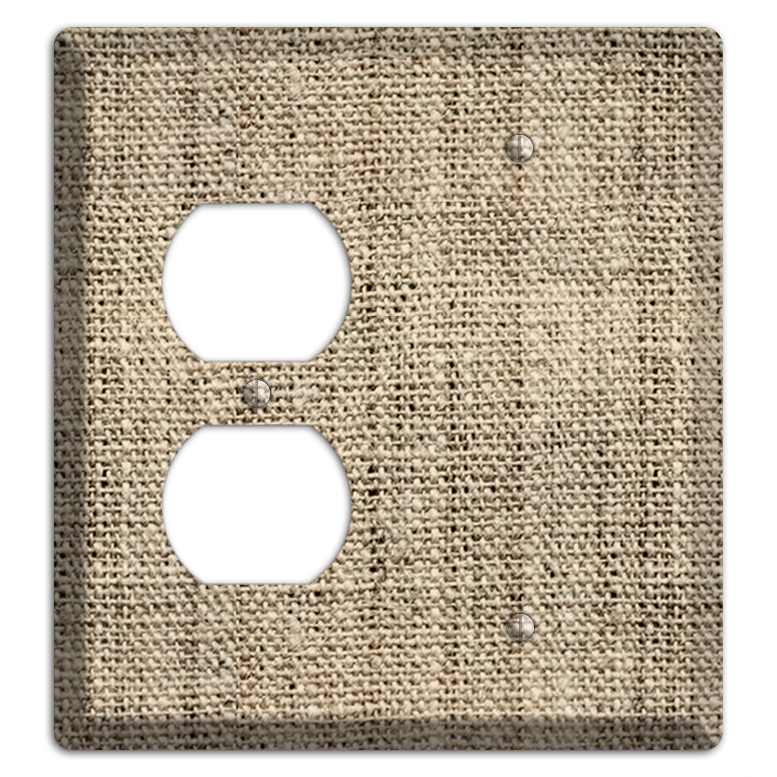 Hillary Burlap Duplex / Blank Wallplate