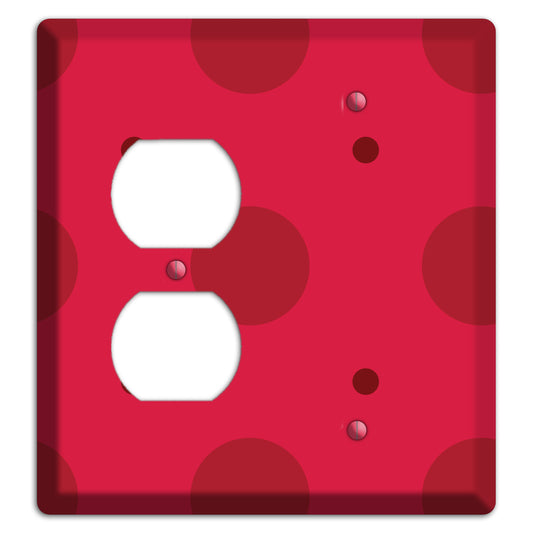 Red with Red Multi Tiled Medium Dots Duplex / Blank Wallplate