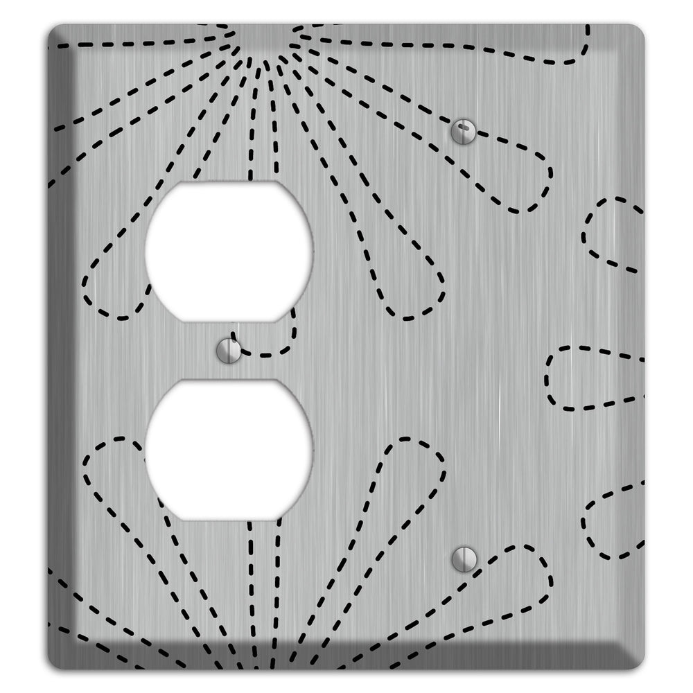 Retro Stipple Floral Stainless Steel Duplex / Blank Wallplate