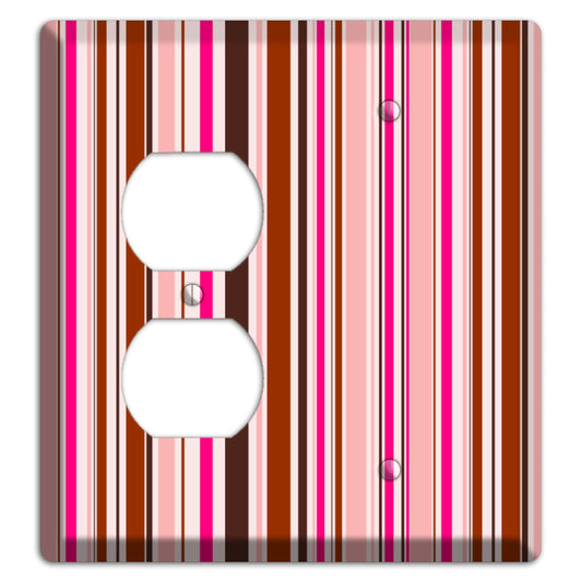 Pink Stripes Duplex / Blank Wallplate