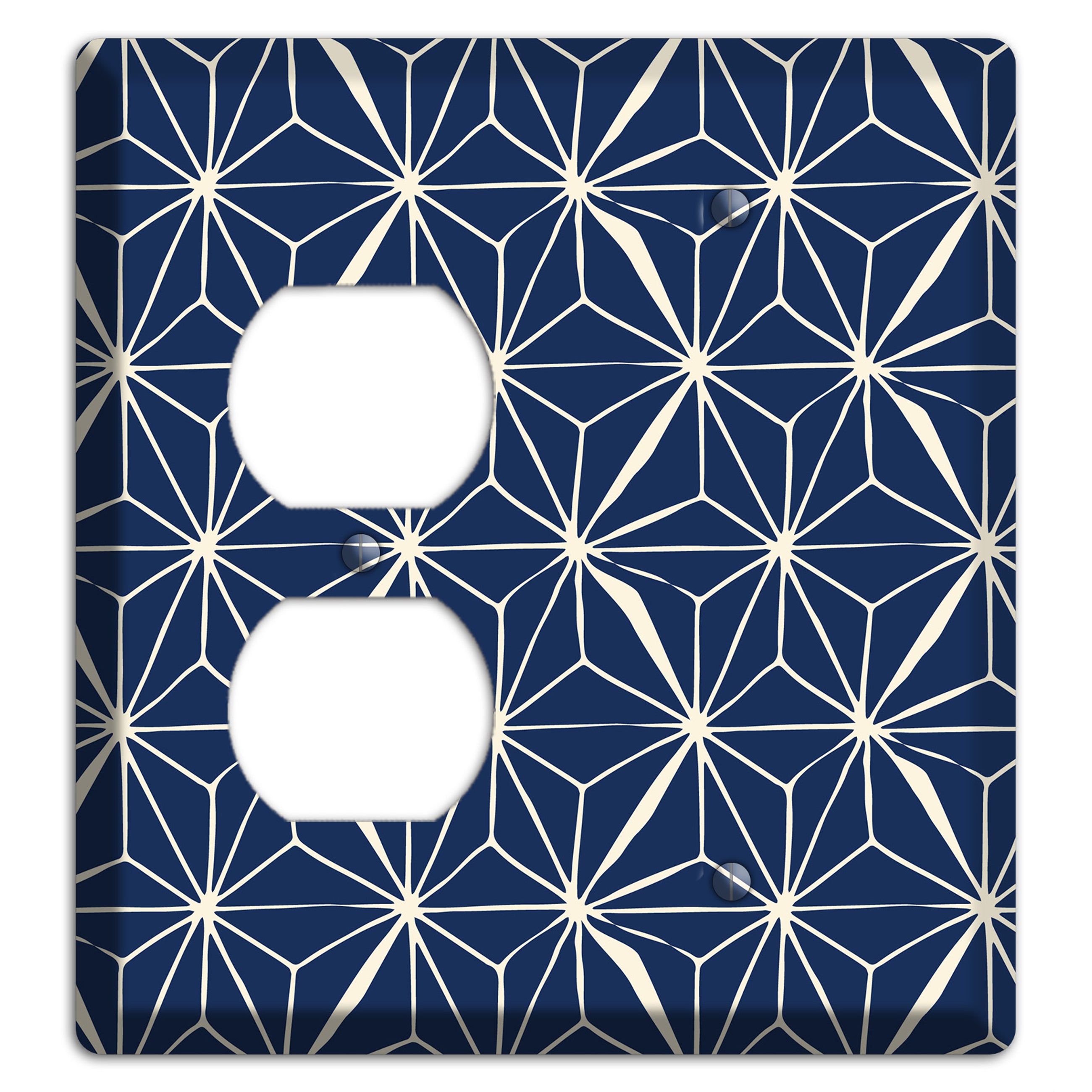 Navy Geometric Tile Duplex / Blank Wallplate