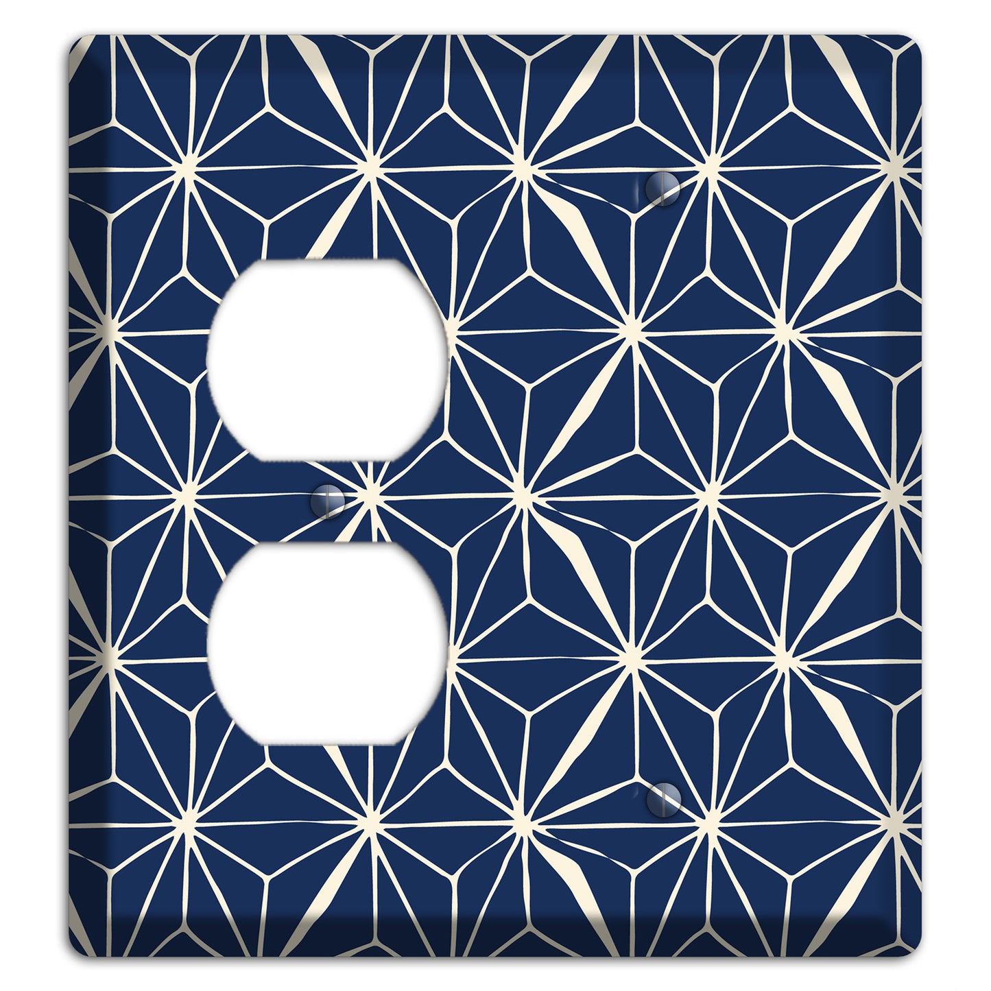 Navy Geometric Tile Duplex / Blank Wallplate