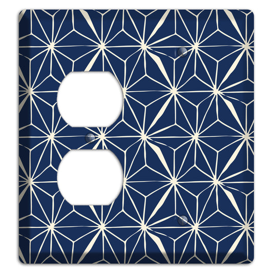 Navy Geometric Tile Duplex / Blank Wallplate