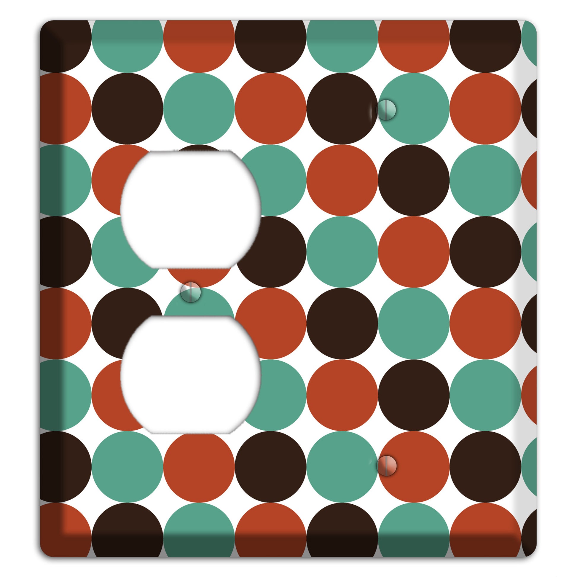 Black Teal Maroon Dots Duplex / Blank Wallplate