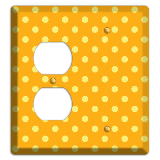 Orange and Yellow Polka Dot Duplex / Blank Wallplate