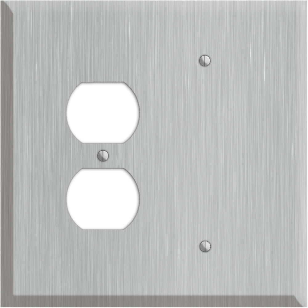 Oversized Discontinued Stainless Steel Duplex / Blank Wallplate
