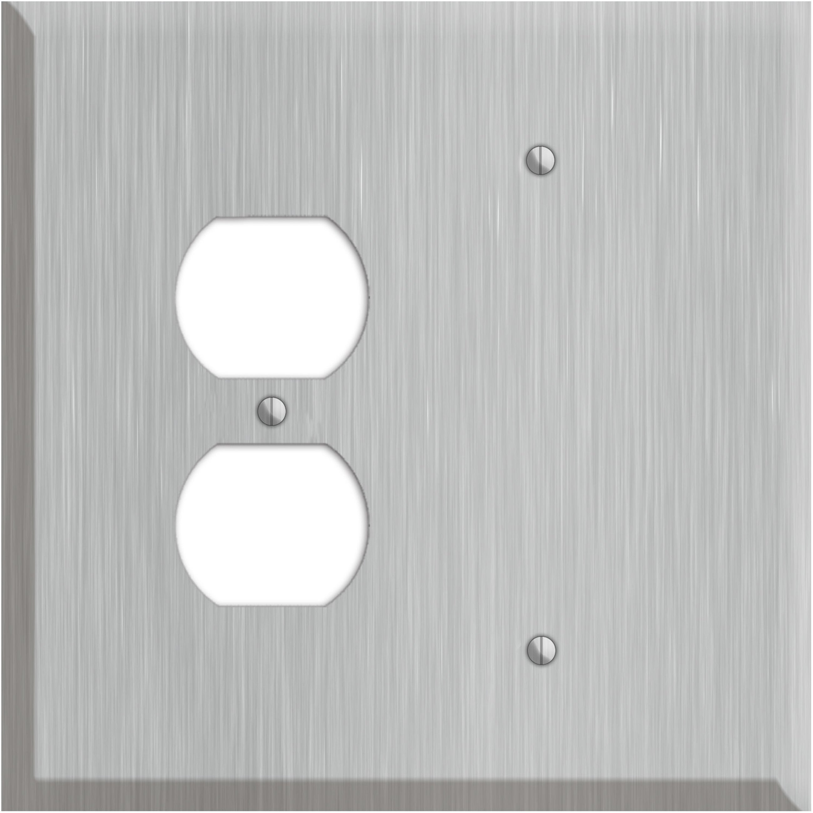 Oversized Discontinued Stainless Steel Duplex / Blank Wallplate