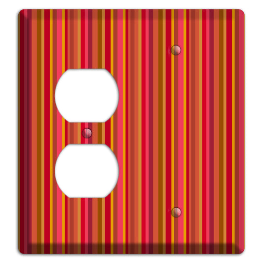 Multi Red Vertical Stripes Duplex / Blank Wallplate