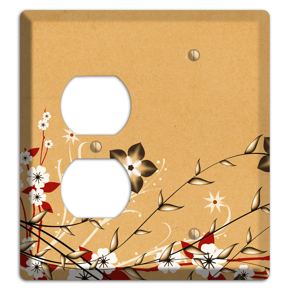 Delicate Red Flowers 2 Duplex / Blank Wallplate