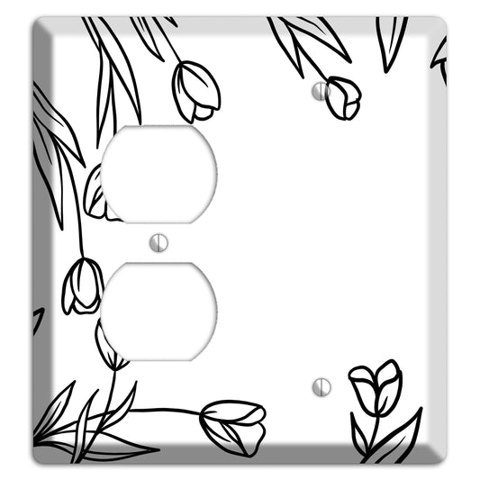 Hand-Drawn Floral 31 Duplex / Blank Wallplate