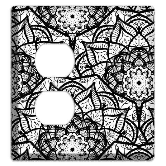 Mandala Black and White Style U Cover Plates Duplex / Blank Wallplate