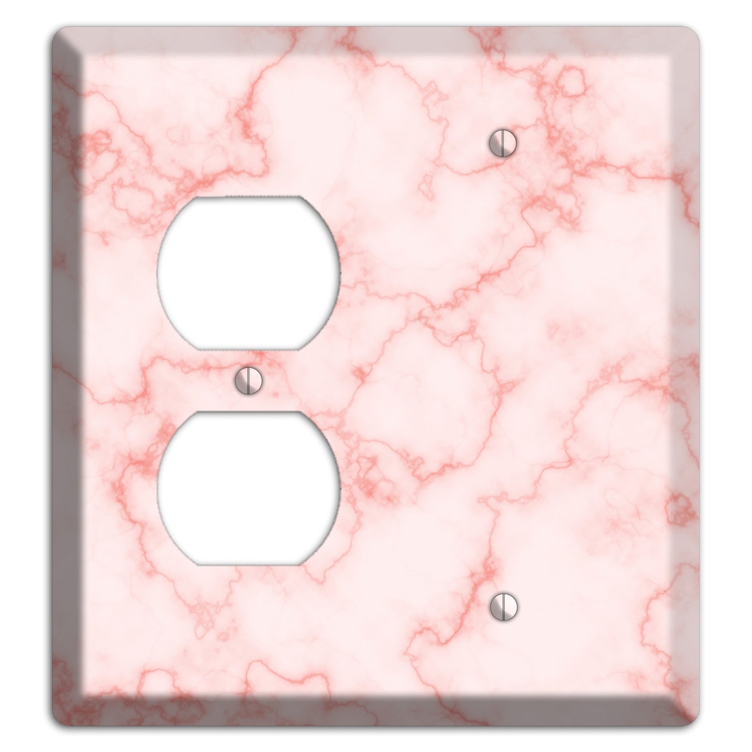 Pink Stained Marble Duplex / Blank Wallplate