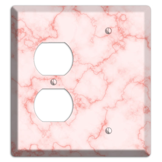 Pink Stained Marble Duplex / Blank Wallplate