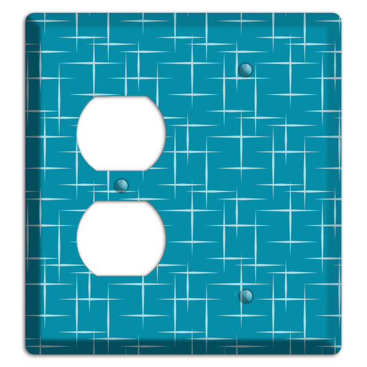 Blue Atom Burst Duplex / Blank Wallplate