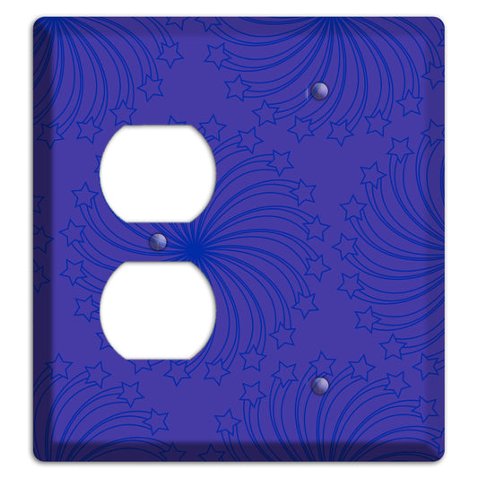 Multi Purple Star Swirl Duplex / Blank Wallplate