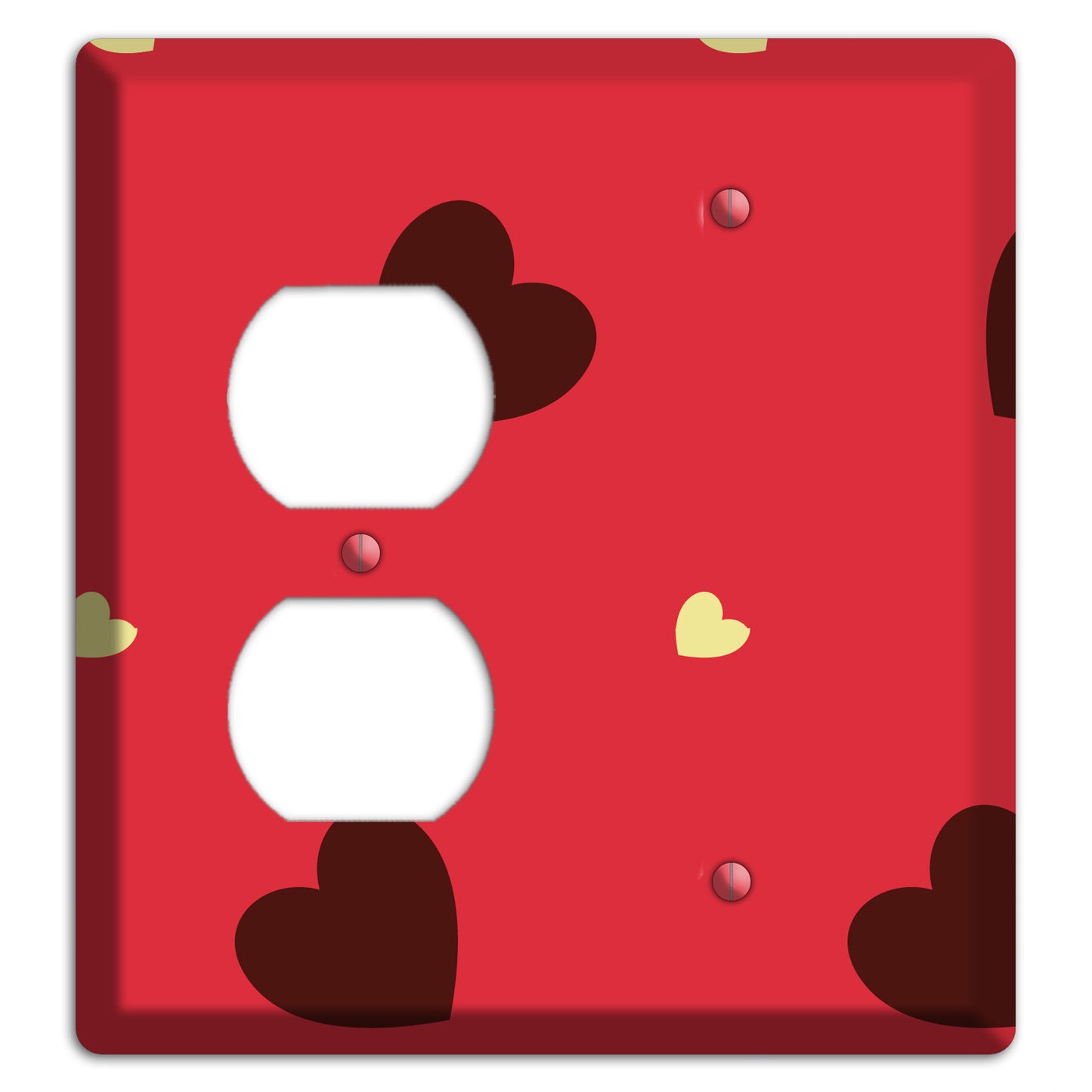 Red with Hearts Duplex / Blank Wallplate