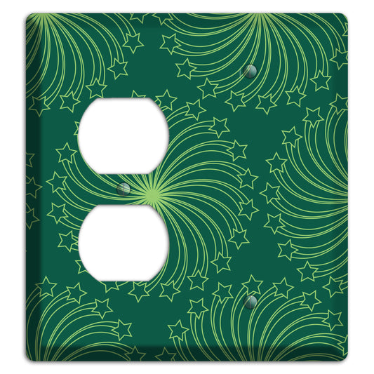 Multi Green Star Swirl Duplex / Blank Wallplate