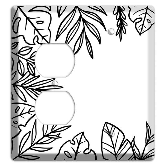 Hand-Drawn Leaves 4 Duplex / Blank Wallplate